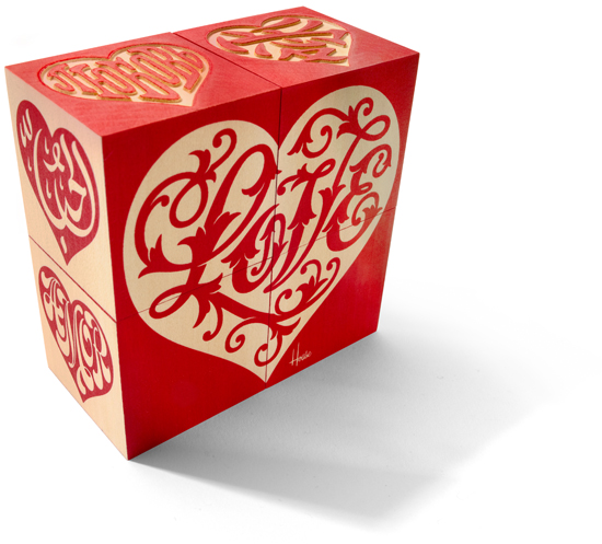 Wooden love blocks you have to love, any way you look at them.
