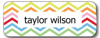 Kids’ name labels get the chevron touch