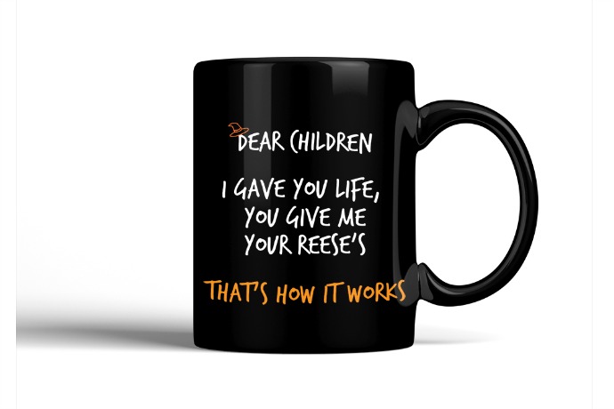 Introducing the Cool Mom Picks Halloween mug! Because the mommy tax on candy is real.