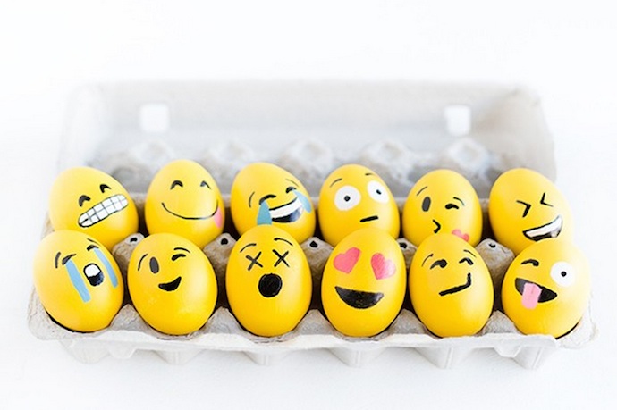 We are all Grinning Face about these cute DIY emoji Easter eggs