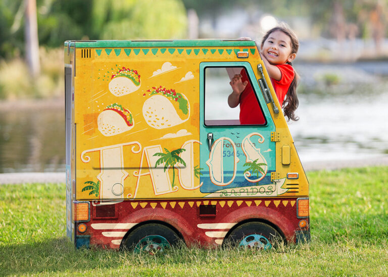 Cardboard food truck playhouses for kids just not satisfied with the same old cottages and castles.