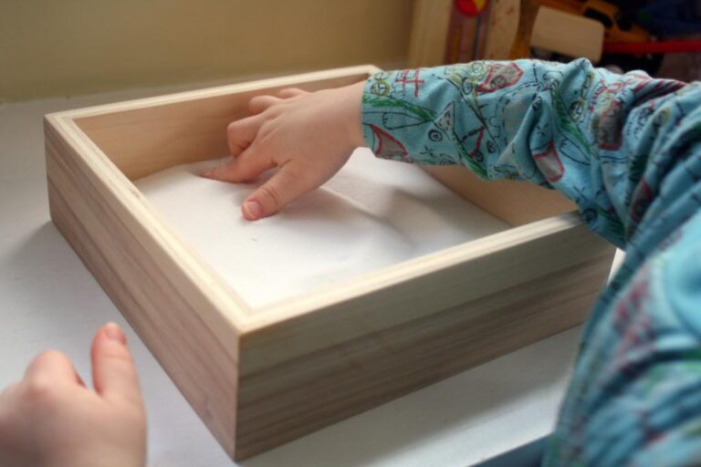 Montessori style fun in a box. Actually, it is a box.